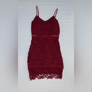 NRS Maroon Patterned Mini Dress